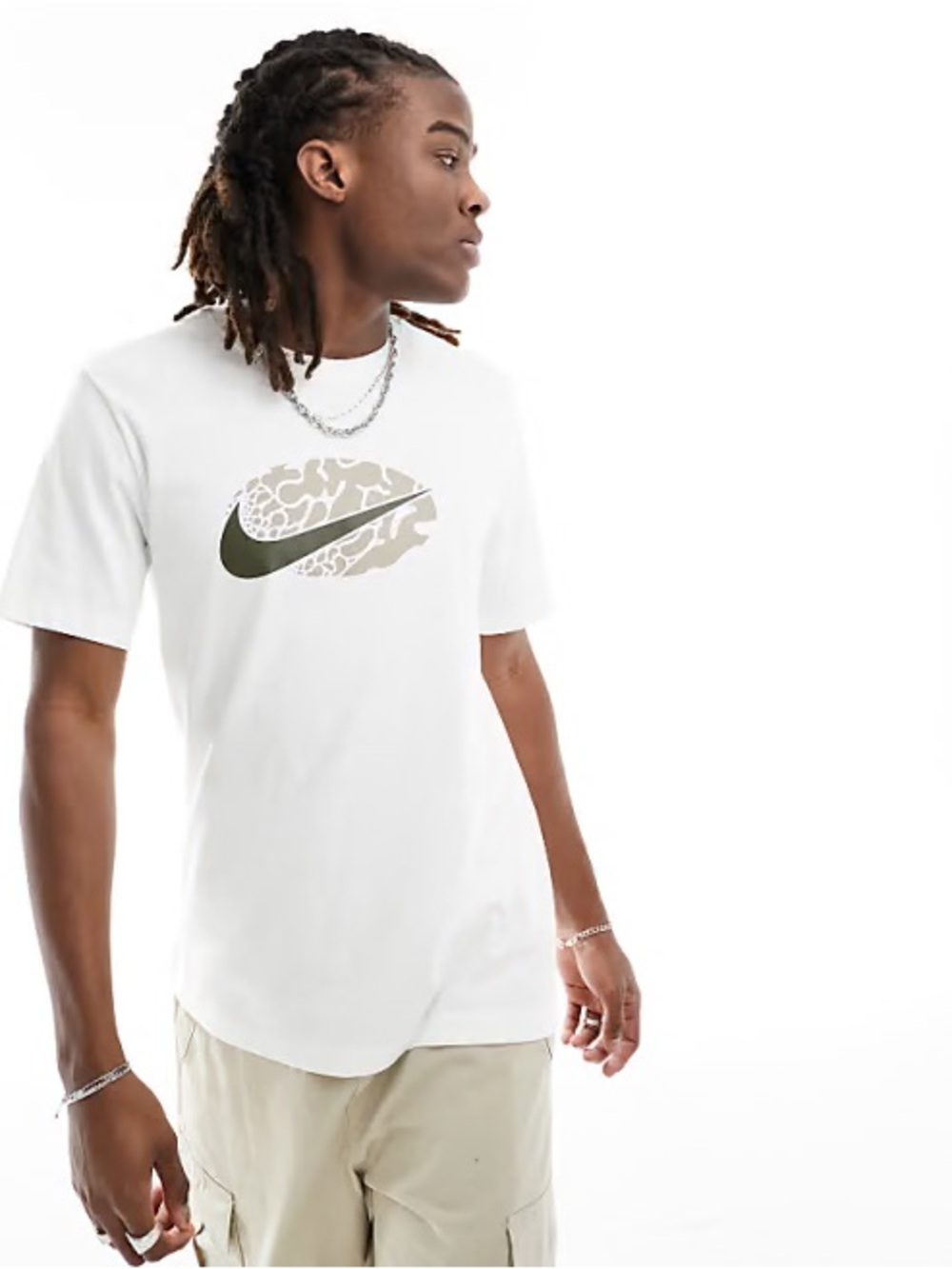 Nike Men’s White Swoosh Logo T-Shirt, Size XL